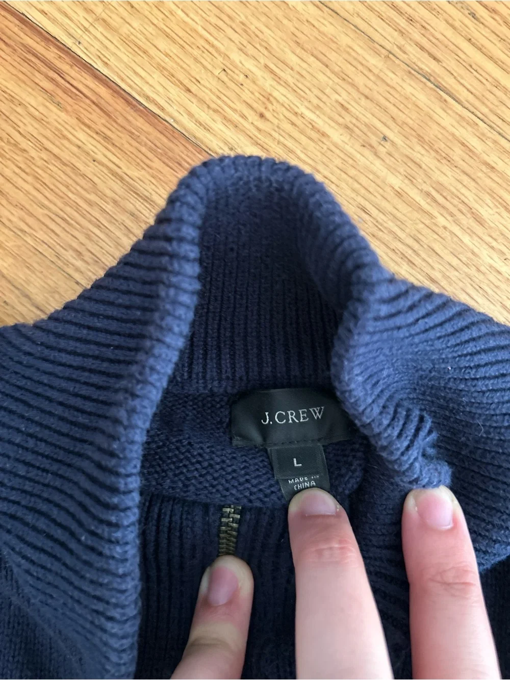 J. Crew Men's Navy Half-Zip Sweater